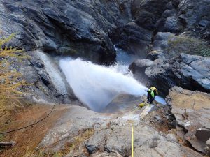 Le Geyser dans le canyon des Oules de Freissinières