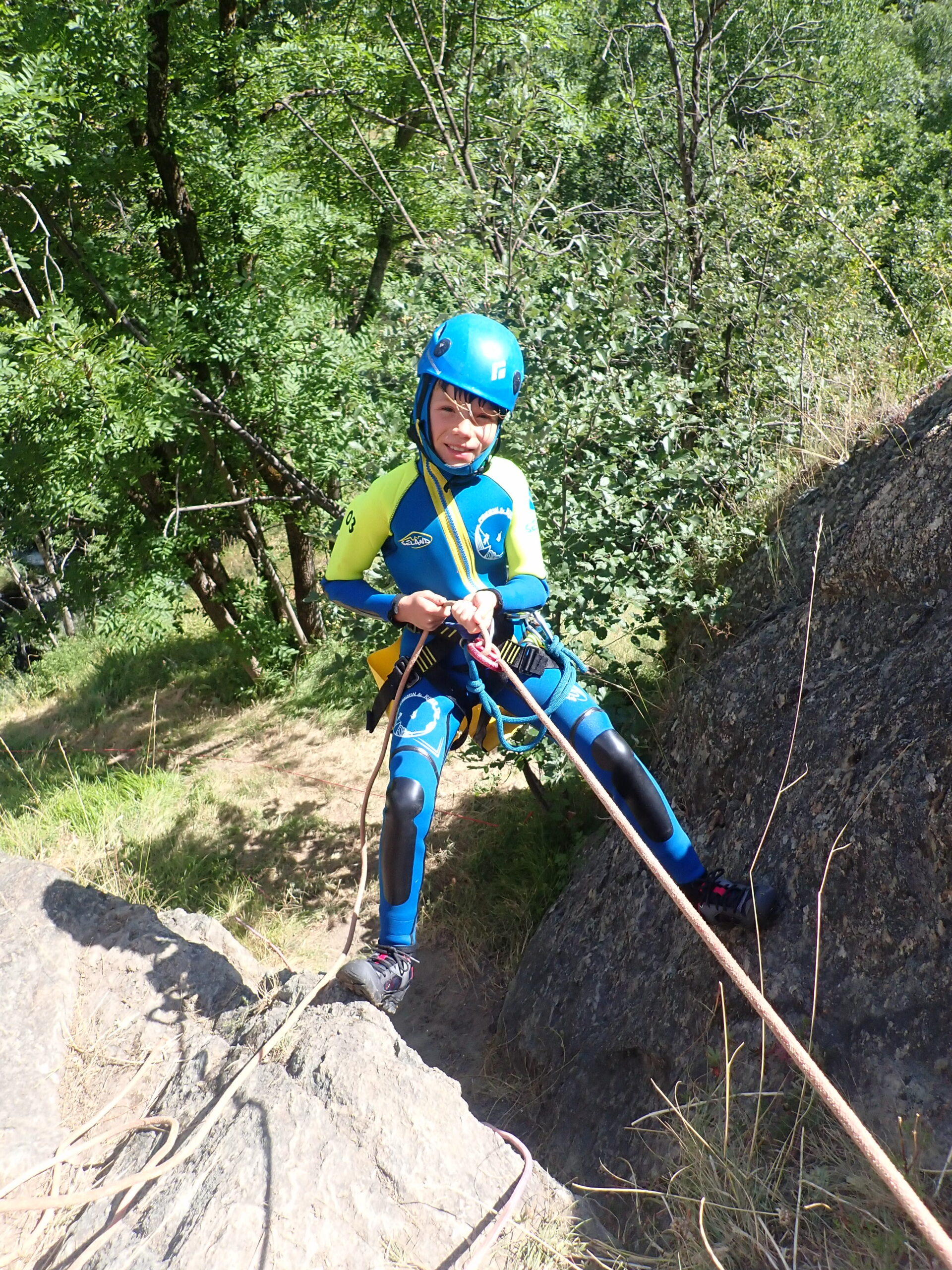 première descente en rappel canyoning pays des écrins
